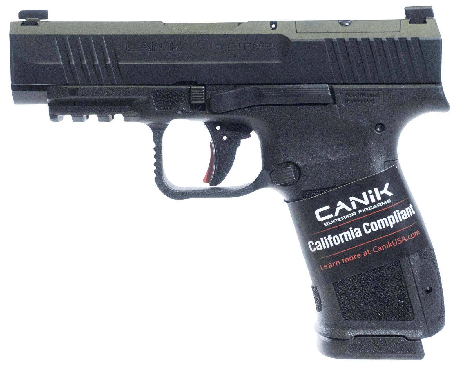Canik HG7885CA-N Mete MC9LS *CA Compliant 9mm Luger 10+1 3.63" Black Steel Barrel, Black Nitride Steel Serrated Slide, Black Polymer Frame w/Picatinny Rail, Interchangeable Backstrap Grip