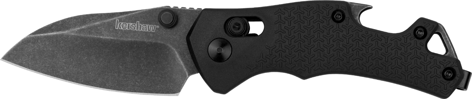 Kershaw 8337 Craze  EDC 2.35" Folding Reverse Tanto Plain Blackwash 8Cr13MoV SS Blade, Black Textured GFN Handle