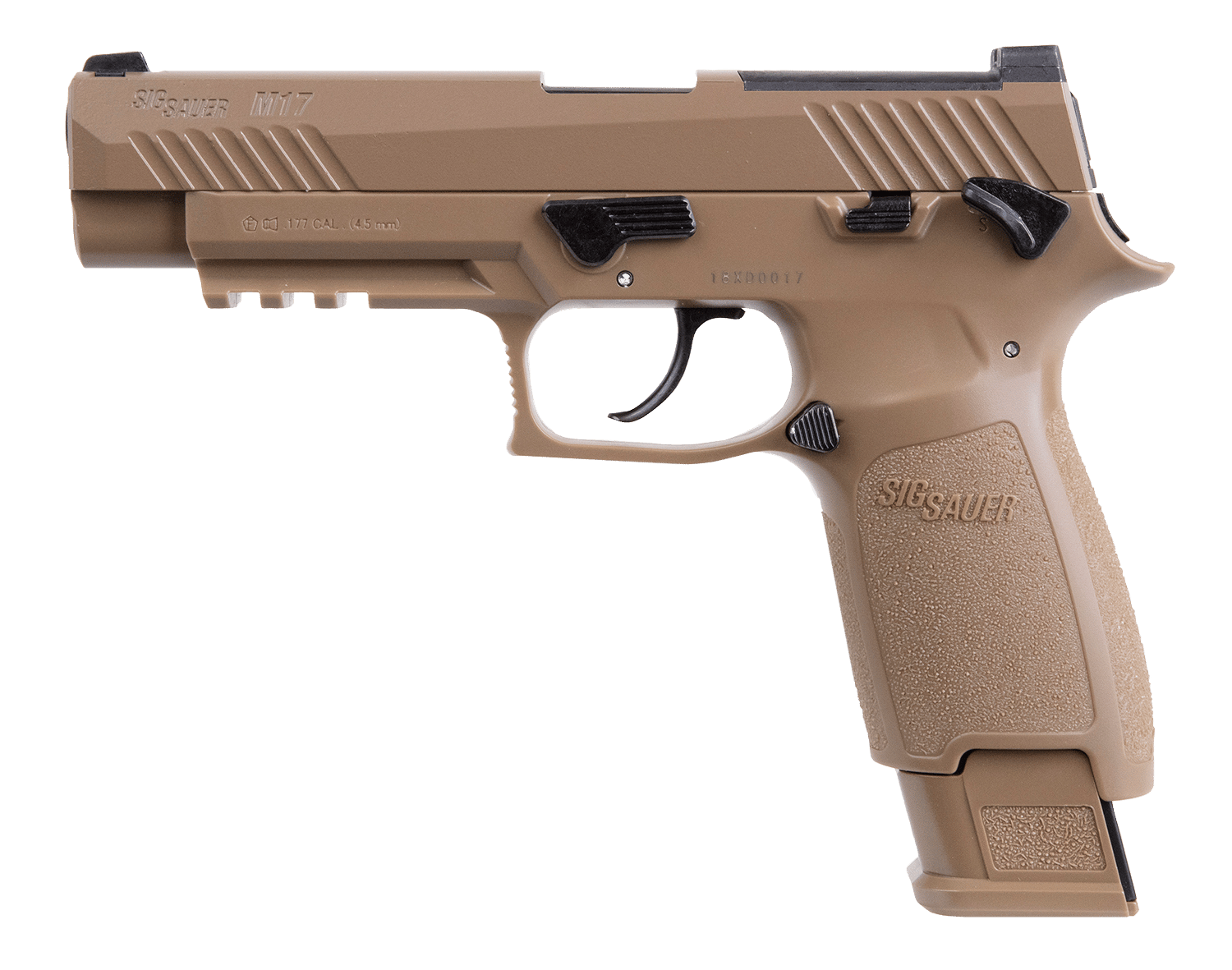 Sig Sauer Airguns AIRM17177 P320-M17 Air Pistol CO2 177 Pellet 20+1 4.70" Coyote Polymer Grips