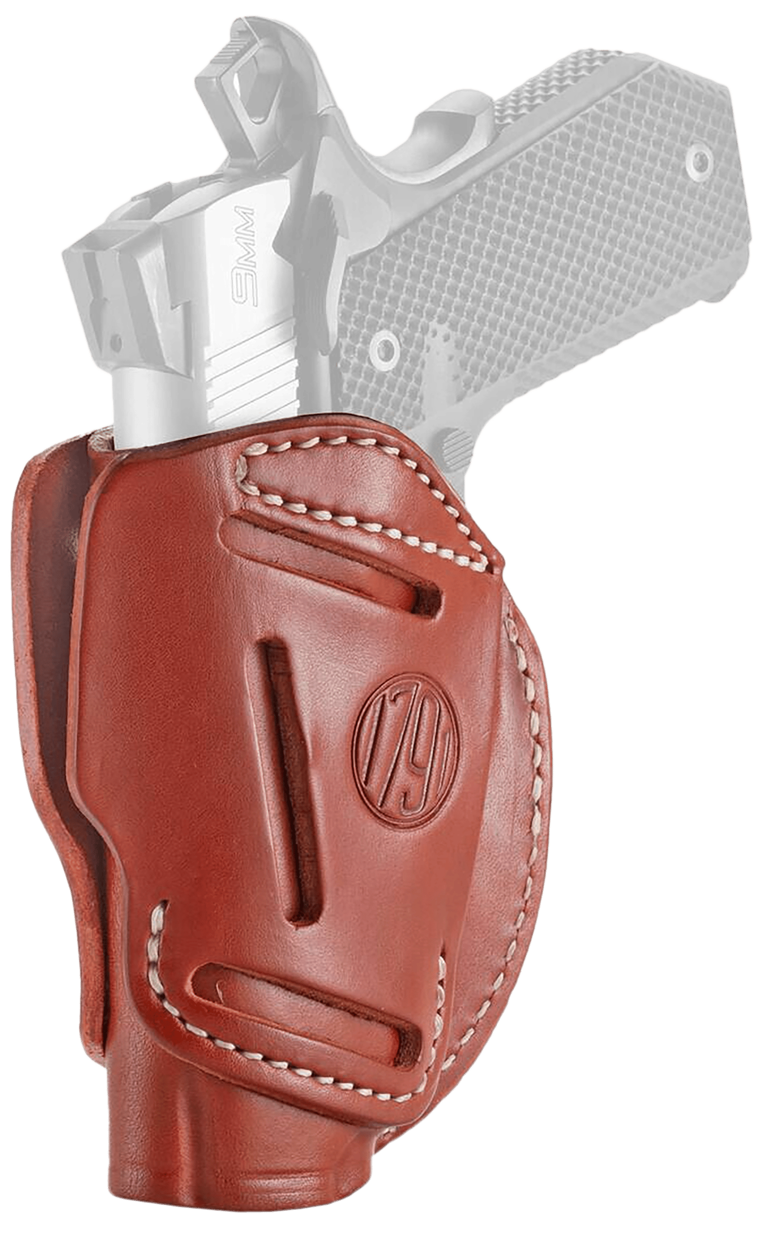 1791 Gunleather 3WH1CBRA 3-Way  IWB/OWB Size 01 Classic Brown Leather Belt Loop Fits 1911 3-4" Ambidextrous Hand