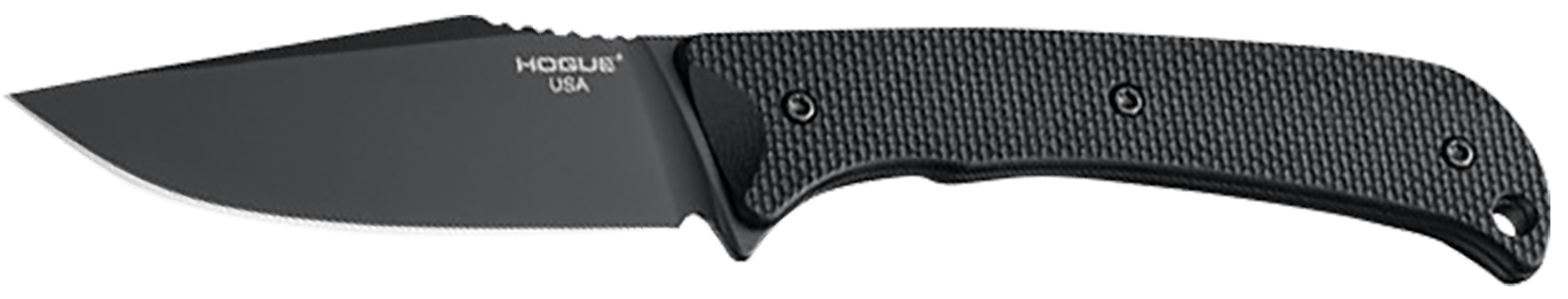Hogue 35869 Extrak  3.30" Fixed Clip Point Plain Black Cerakote CPM M4 Tool Steel Blade, Black Textured G10 Scales Handle