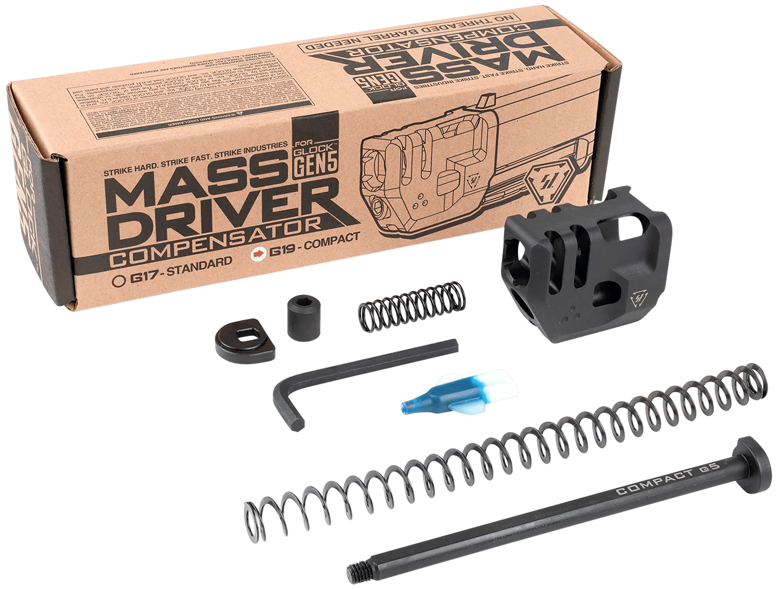 Strike Industries G5MDCOMPC Mass Driver Compensator Black for Glock 19 Gen 5