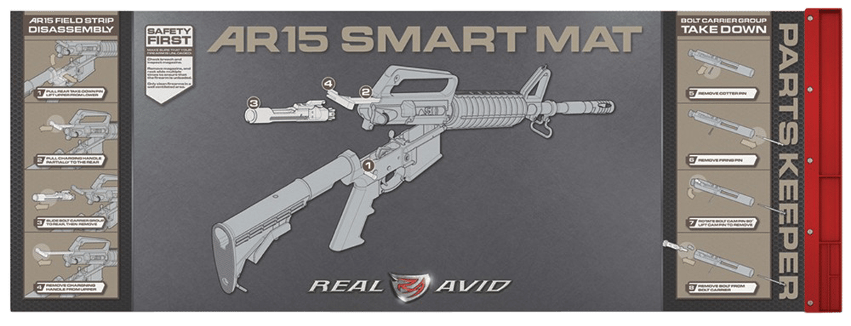 Real Avid AVAR15SM AR-15 Smart Mat Black/Red 43" x 16" AR-15 Diagram Illustration