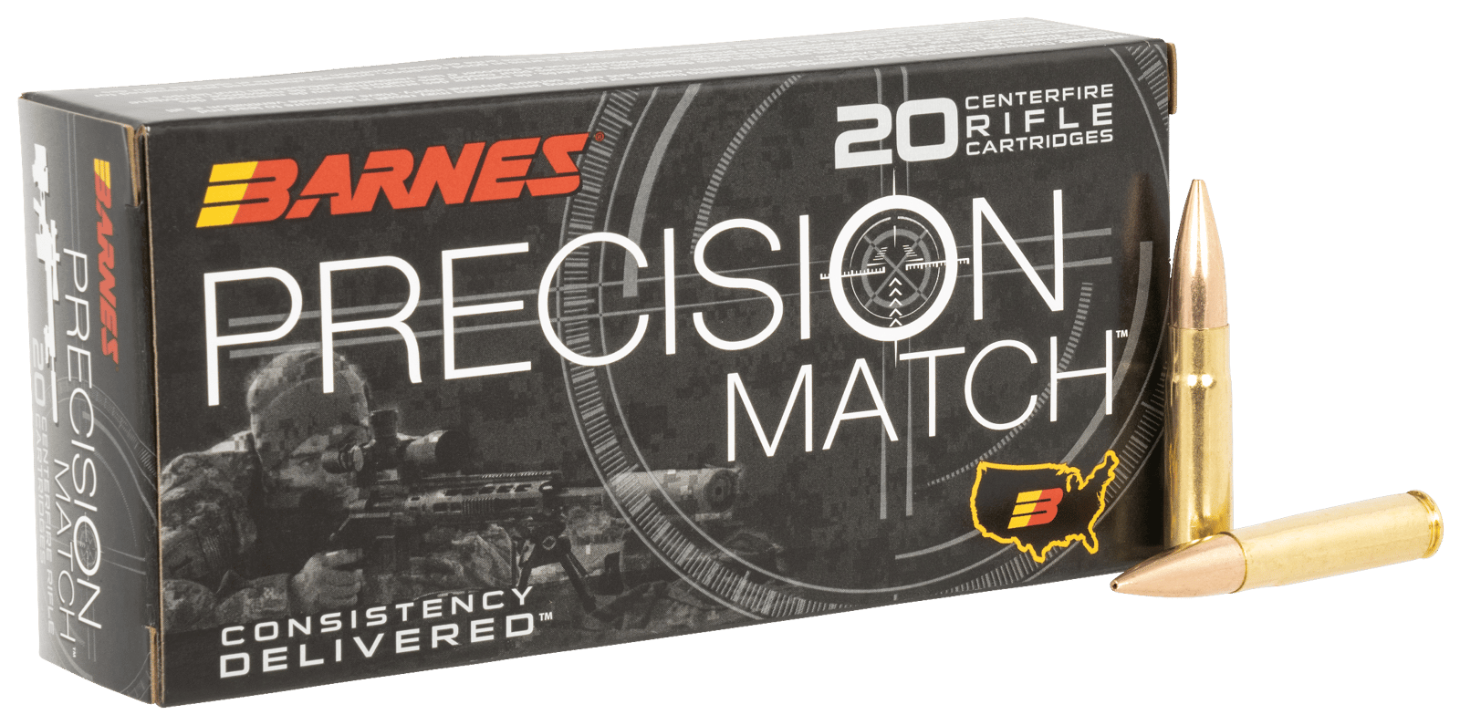 Barnes Bullets 32134 Precision Match 300Blackout 220gr Match Burner OTM BT 20 Per Box/10 Case