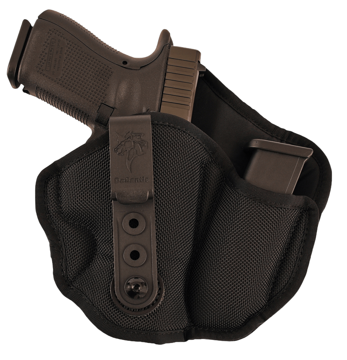 DeSantis Gunhide M89BAD6Z0 Inner Piece 2.0 AIWB Black Ballistic Nylon Belt Clip Compatible w/Glock 42/Colt Officer/Kel-Tec P-11 Right Hand