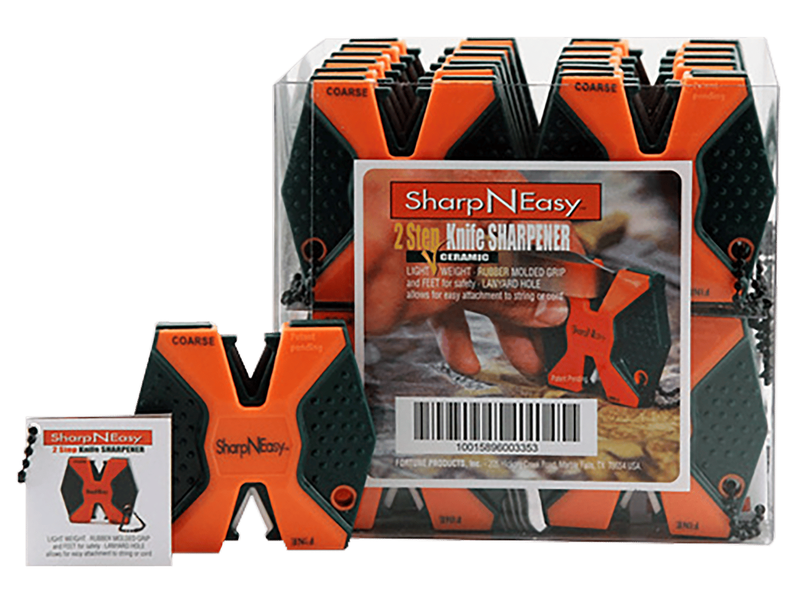 AccuSharp 335CD SharpNEasy 2-Step Sharpener Hand Held Fine/Coarse Ceramic Stone Sharpener Black/Orange Plastic 24