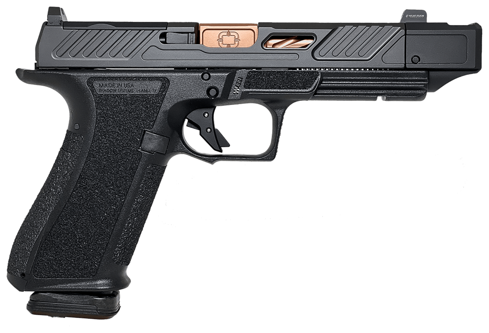 Shadow Systems SS2239CA DR920P Elite 9mm 10+1 Bronze TICN Black Nitride Optic Cut/Serrated/Window Cut Stainless Steel Slide Black Black Interchangeable Backstrap Grip *CA Compliant
