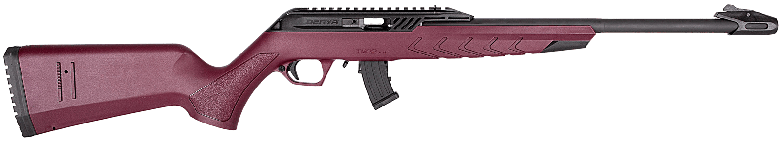 Derya Firearms TM22.STAN.BC.18 TM22 Standard Full Size 22 LR 10+1 18" Black Target Barrel, Black Anodized Aluminum Receiver w/Picatinny Rail, Black Cherry Adjustable Polymer Stock