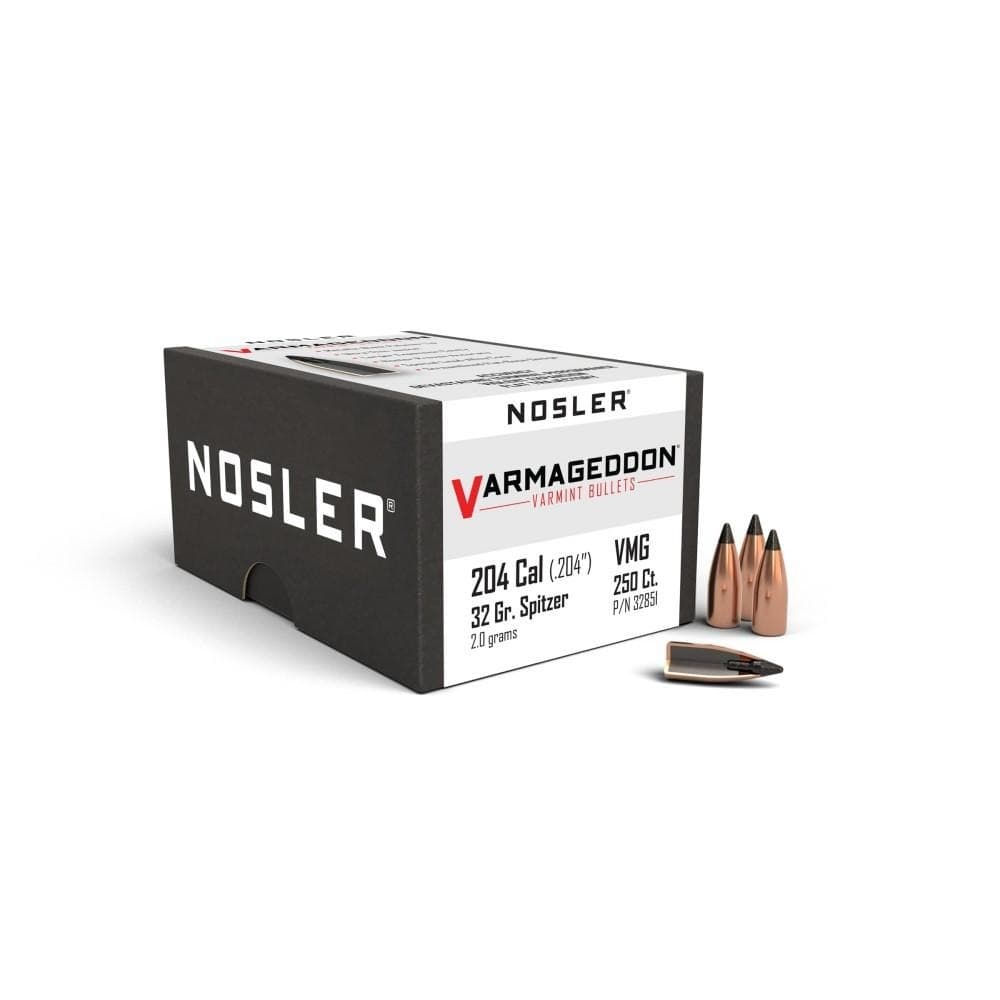 Nosler VarMageddon Rifle Bullets .20 cal .204" 32 gr FB-TIPPED 250/ct