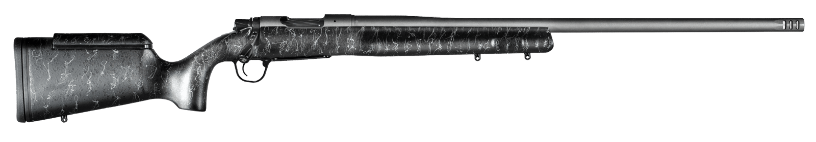 Christensen Arms 8010201100 Mesa Long Range 6.5 PRC 4+1 26" Threaded Barrel, Tungsten Gray Cerakote, Black with Gray Webbing Stock