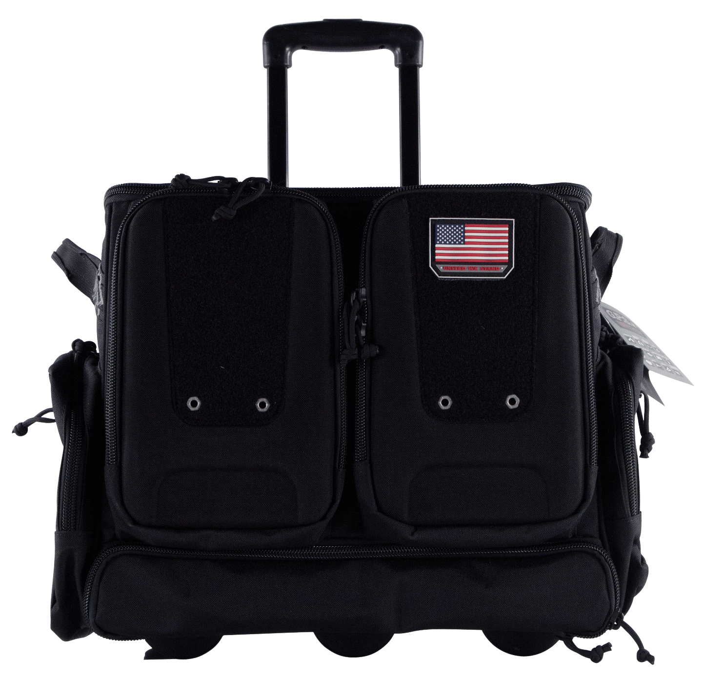 GPS Bags T2112ROBB Rolling Tactical Black 1000D Nylon Teflon Coating with Foam Cradle Holds 6 Handguns, Storage Pockets Holds 4 Additional Guns, Telescoping Handle & ATV Wheels