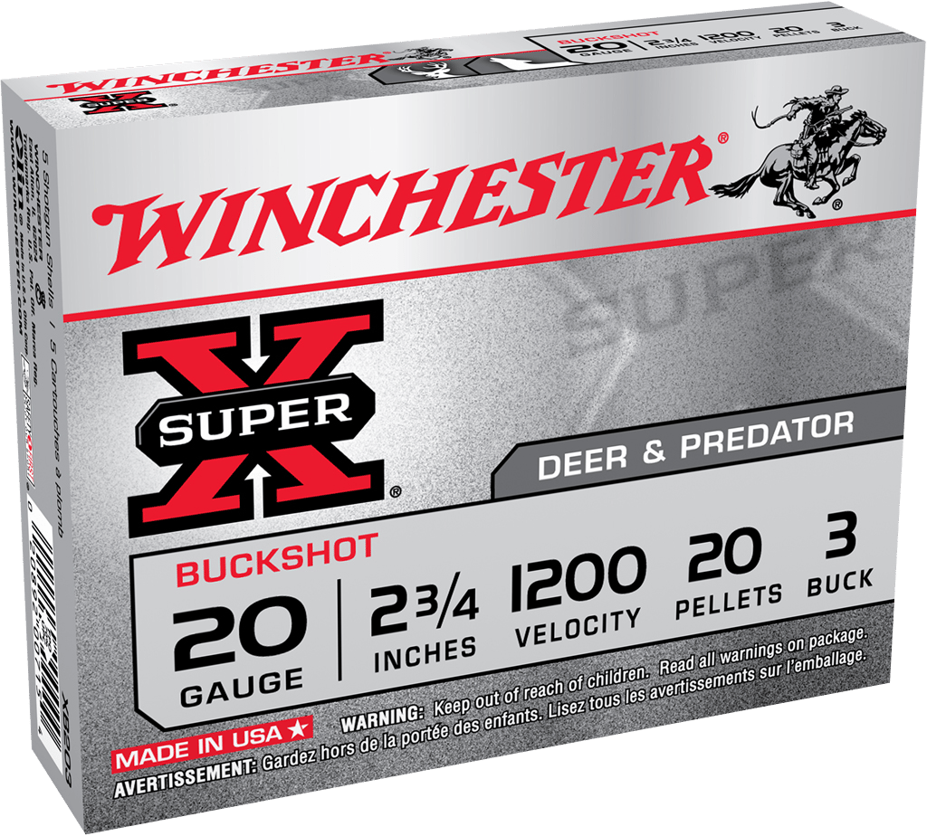 Winchester Ammo XB203VP Super X  20Gauge 2.75" 20Pellets 3Buck Shot 15 Per Box/10 Case *Value Pack