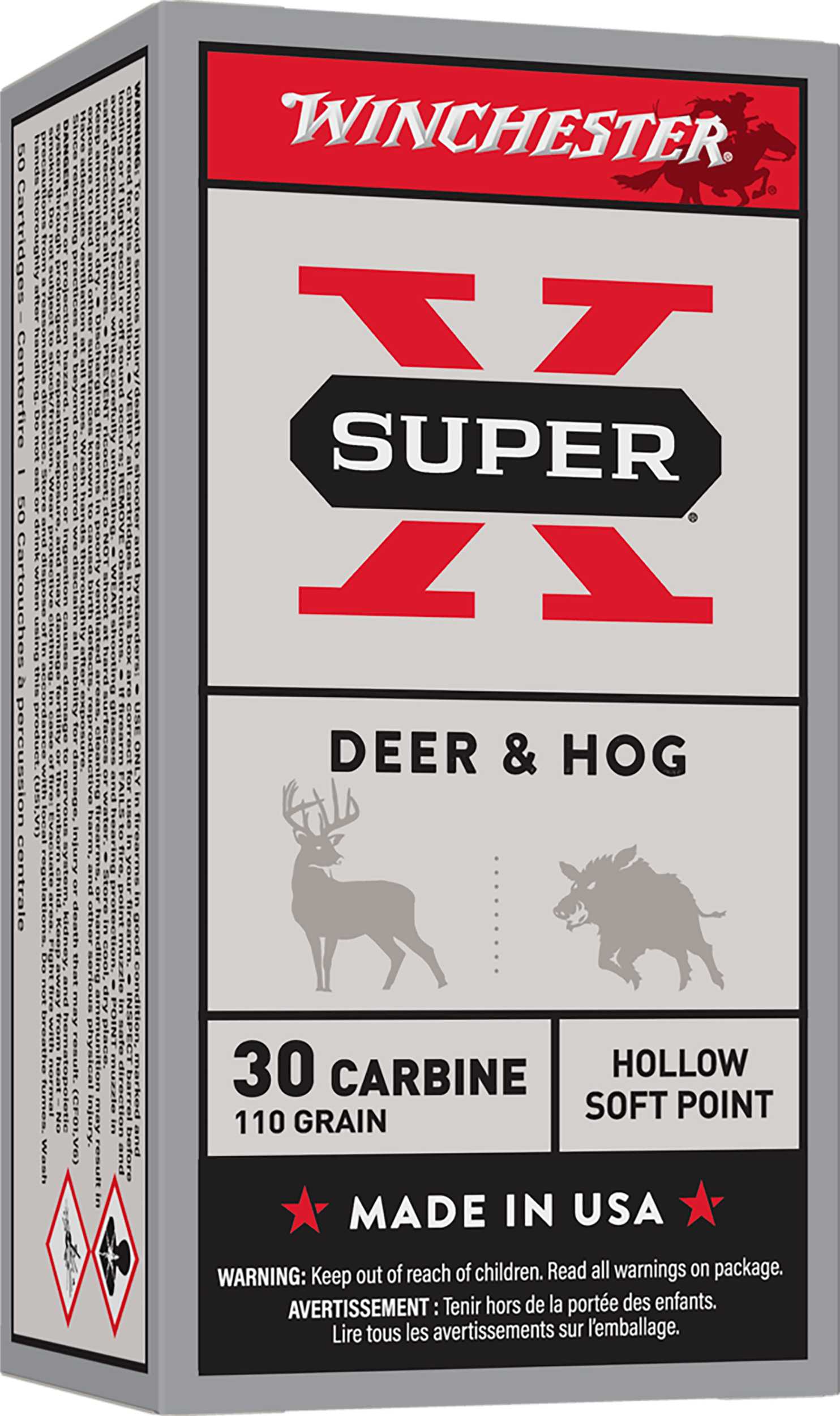 Winchester Ammo X30M1 Super X  30Carbine 110gr Hollow Soft Point 50 Per Box/10 Case