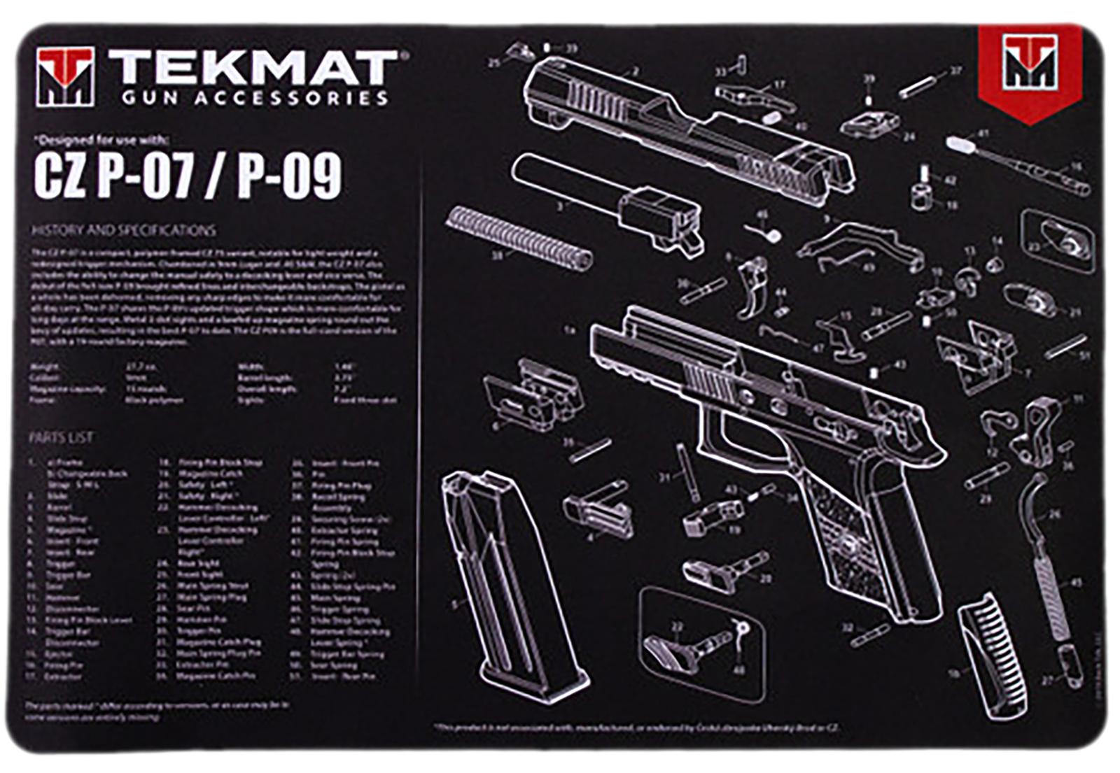 TekMat TEKR17CZP07 CZ P-07/P-09 Cleaning Mat Black/White Rubber 11"x17" CZ P-07/P-09
