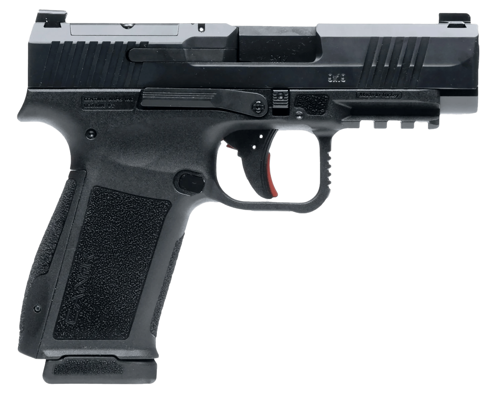 Canik HG7883N Mete MC9LS Sub-Compact Frame 9mm Luger 17+1 3.64" Black Steel Barrel, Black Nitride Serrated Steel Slide, Black Polymer Frame w/Picatinny Rail, Interchangeable Backstrap Grip