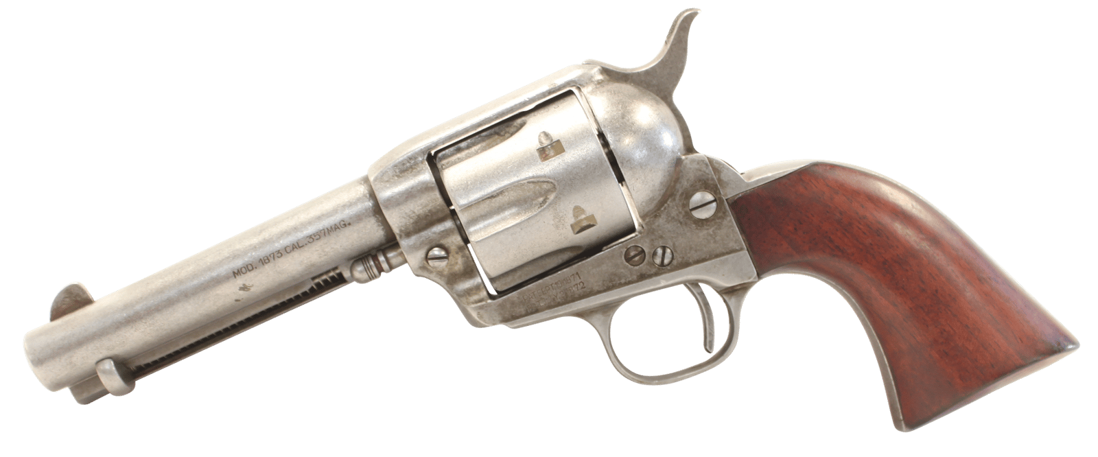 Taylors & Company 555136 1873 Cattleman 357 Mag Caliber with 4.75" Barrel, 6rd Capacity Cylinder, Overall Antique Finish Steel & Walnut Grip