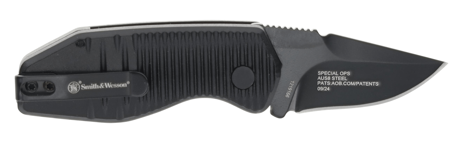 Smith & Wesson Knives 1219165 Special Ops  Mini 1.90" Folding Drop Point Plain AUS-8A SS Blade Aluminum Handle