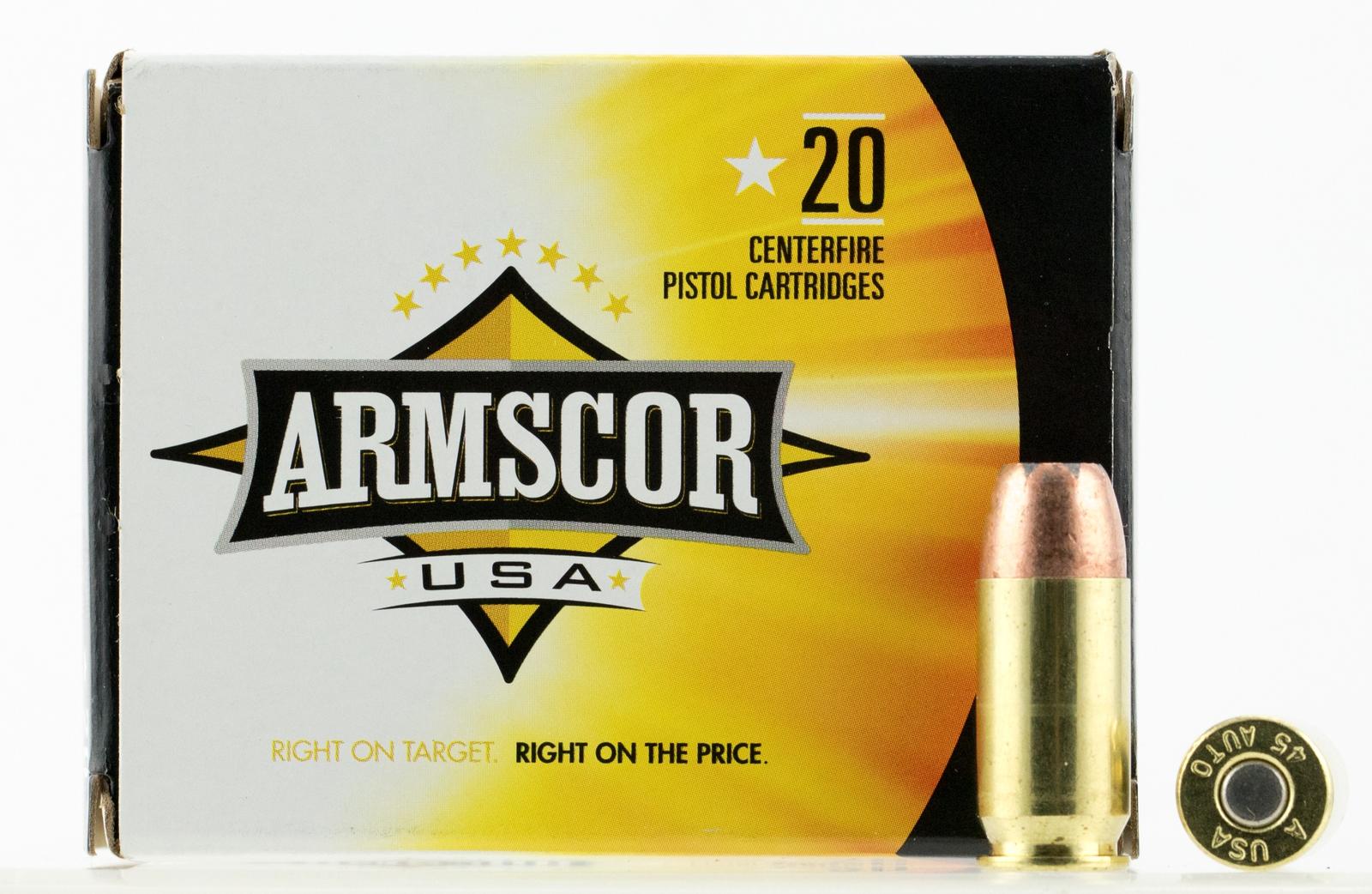 Armscor AC45A10N USA  45ACP 230gr Jacketed Hollow Point 20 Per Box/25 Case