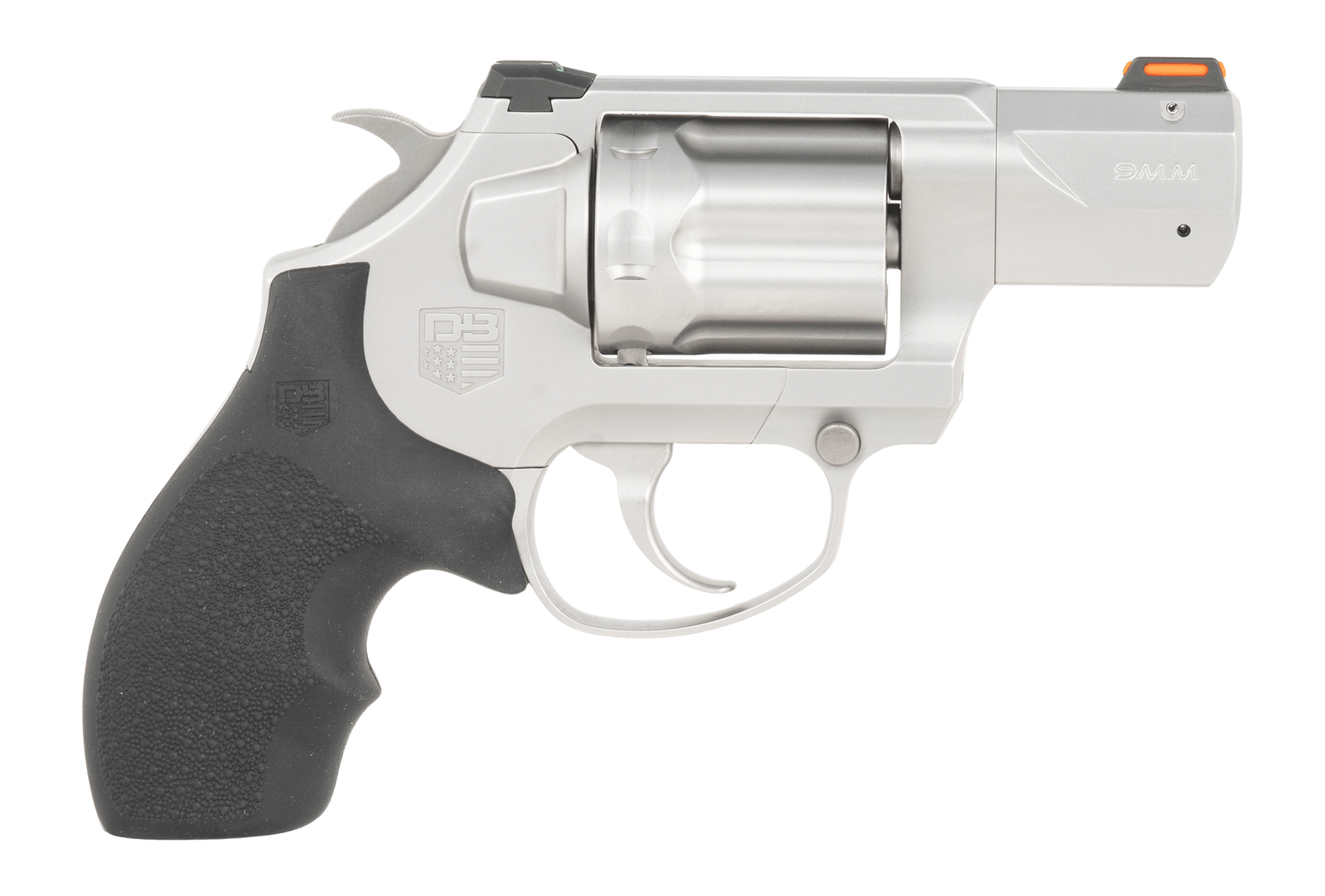 Diamondback DB0700P711 SDR  Small 9mm Luger 6 Shot 2" Glass Bead Stainless Steel Barrel, Cylinder & Frame, Black Hogue Rubber Grip, Exposed Hammer