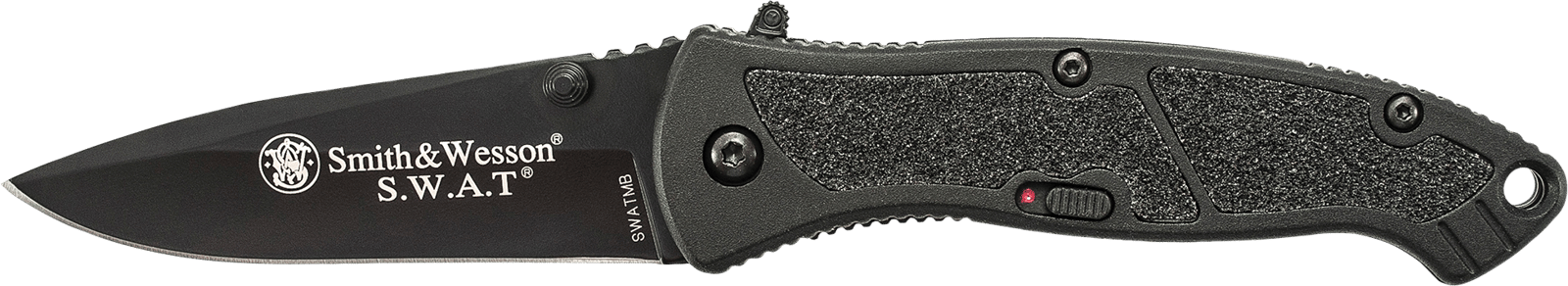 Smith & Wesson Knives SWATMBCP S.W.A.T.  3.20" Folding Plain Black 4034 SS Blade Black Aluminum Handle Includes Pocket Clip