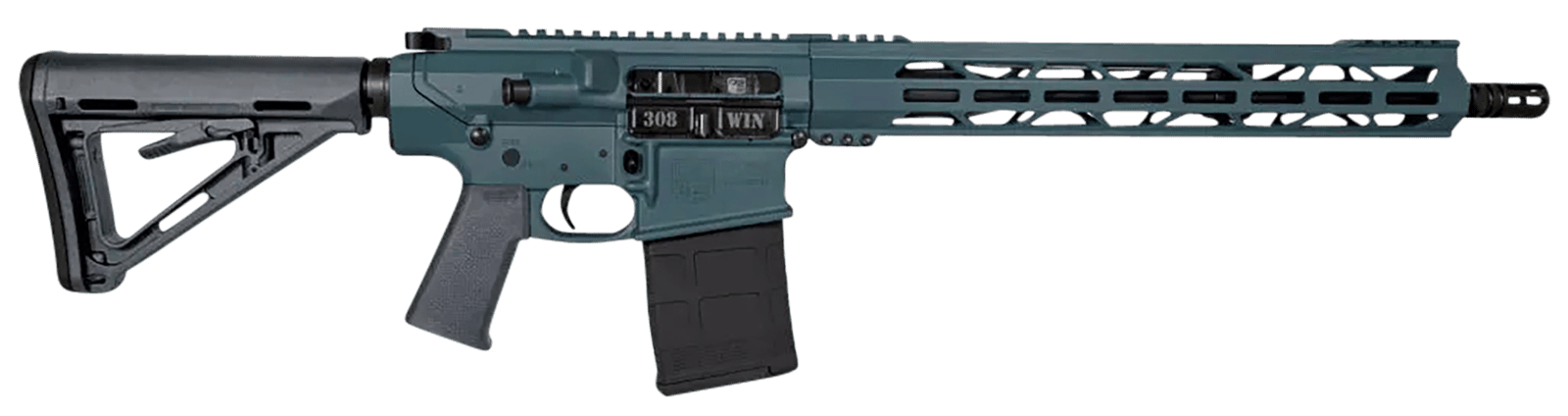 Diamondback DB1018C251 DB10  308 Win 16" 20+1, Jesse James Civil Defense Blue Rec/15" M-Lok Handguard, OEM Carbon Lower, Magpul Carbine Stock & K Grip, A2 Flash Hider