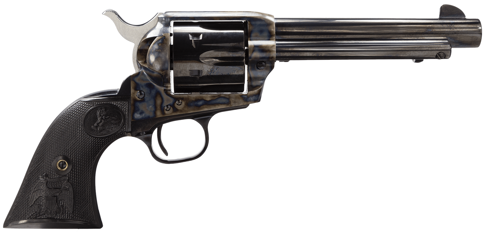 Colt Mfg P1850 Single Action Army Peacemaker 45 Colt (LC) 6 Shot 5.50" Blued Barrel & Cylinder, Color Case Hardened Frame, Black Polymer Grip