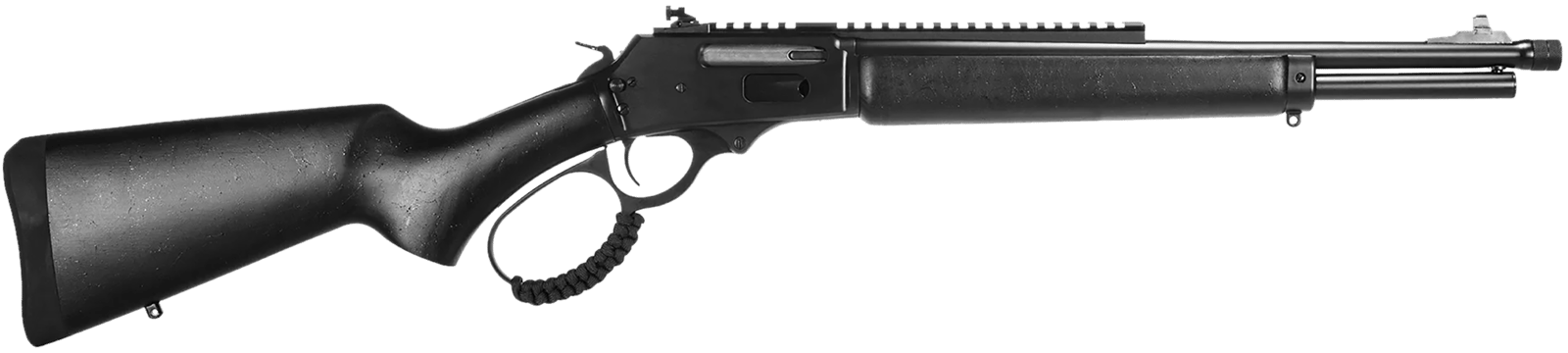 Rossi 953030161TB R95 Triple Black 30-30 Win 5+1 16.50" Black Cerakote Threaded Barrel, Black Cerakote Picatinny Rail Steel Receiver, Black Splatter Fixed Wood Stock