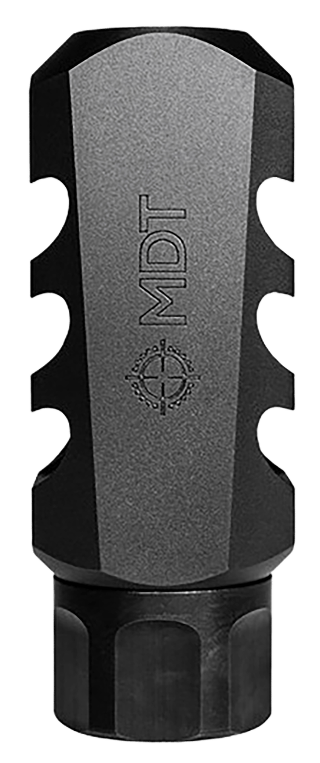 Mdt Sporting Goods Inc 103516BLK Elite Muzzle Brake  30 Cal (7.62mm), Black Steel, 3 Port, 5/8"-24 tpi