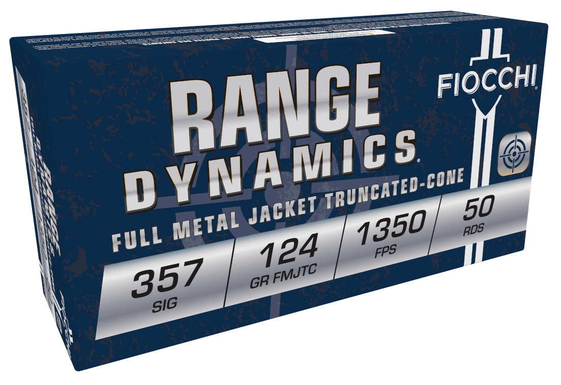 Fiocchi 357SIGAP Range Dynamics  357Sig 124gr Full Metal Jacket 50 Per Box/20 Case