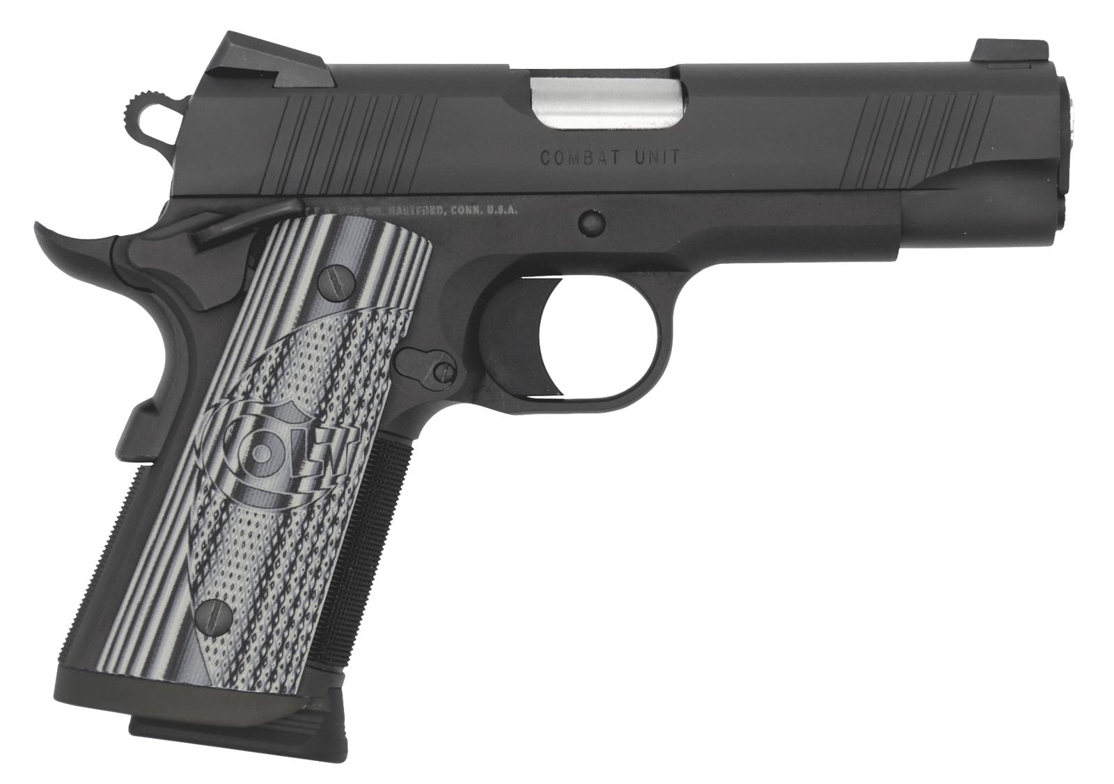 Colt Mfg O9840CCU 1911 Commander Combat Unit 45 ACP 4.25" 7+1 Black PVD Black PVD Stainless Steel Slide Checkered & Scalloped Gray G10 Grip