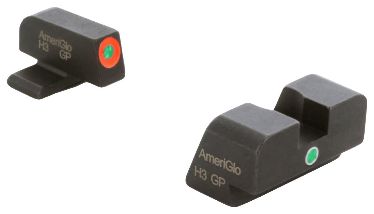 AmeriGlo XD201 i-Dot Sight set for Springfield Armory XD  Green Tritium Orange Outline Front Sight-Green Tritium Rear Sight