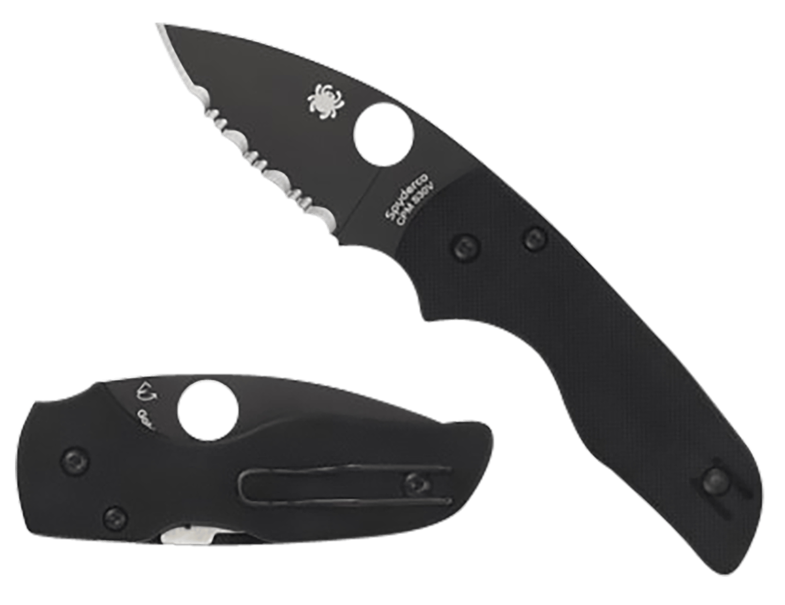 Spyderco C230GPBBK Lil' Native  2.42" Folding Plain Black DLC CPM S30V SS Blade/Black Textured G10 Handle Includes Pocket Clip