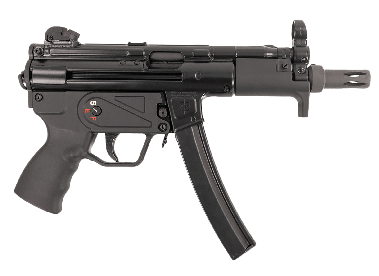 MAC 12750005 5K  9mm Luger 30+1 5.80" Black Phosphate Steel Threaded Barrel, Black Phosphate Optics Ready Receiver/Frame, Black Grip, Ambidextrous