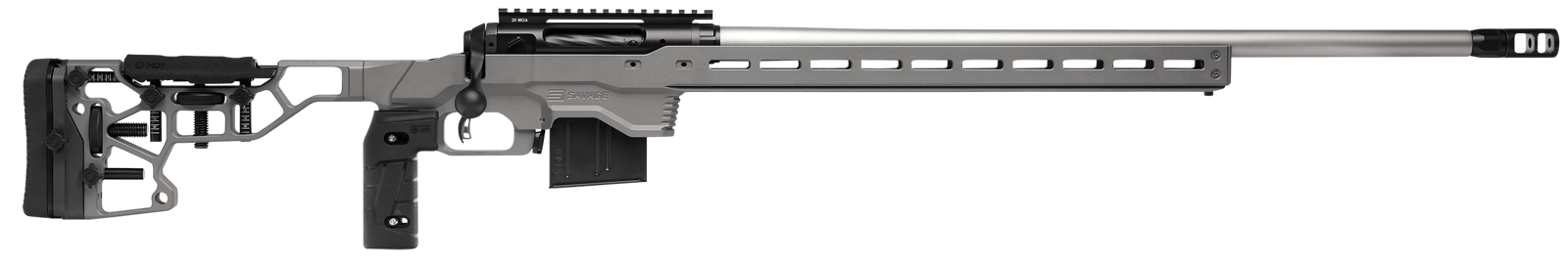 Savage Arms 57559 110 Elite Precision 300 Win Mag 5+1 30" Matte Stainless, Matte Black Rec, Gray Cerakote Adjustable MDT ACC Aluminum Chassis Stock (MB Not Included)