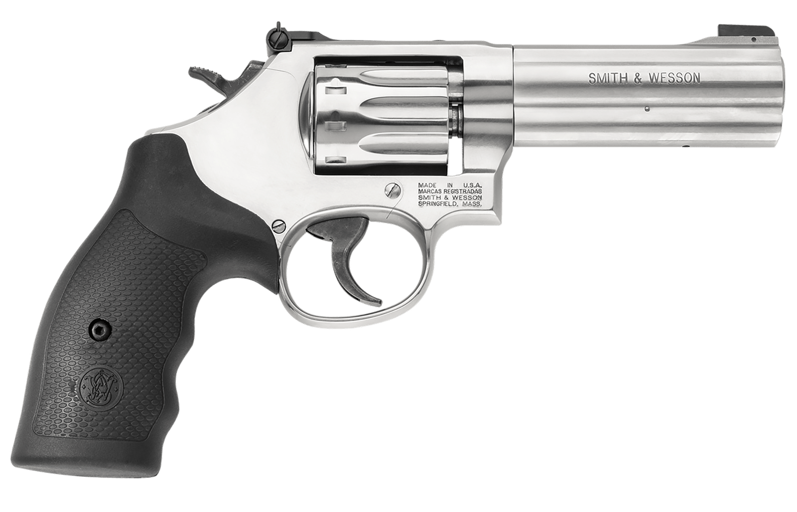 Smith & Wesson 160584 Model 617  22 LR  Stainless Steel 4" Barrel & 10 Shot Cylinder, Satin Stainless Steel K-Frame, Black Polymer Grip,Internal Lock