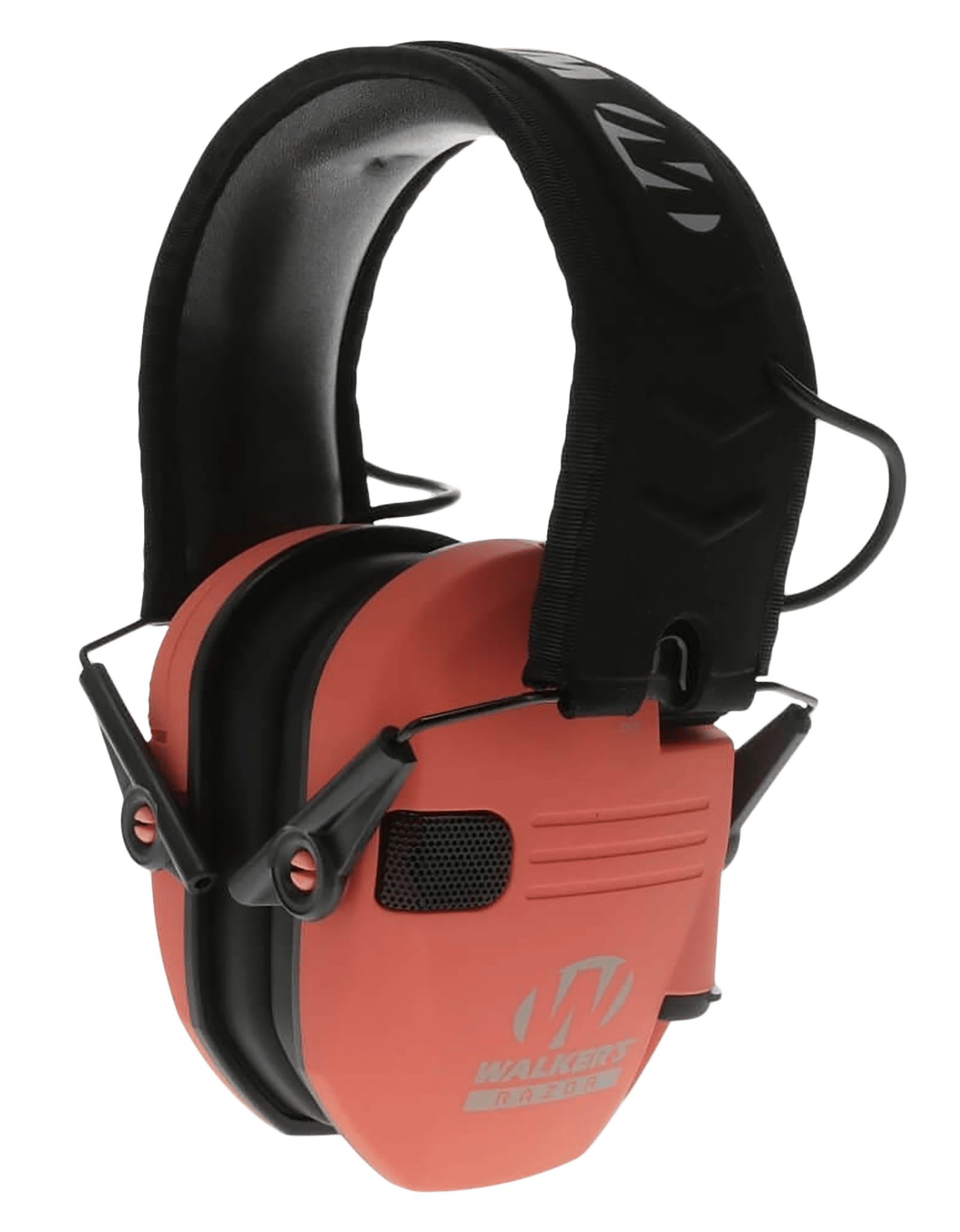 Walker's GWPRSEMCOR Razor Slim Electronic Muff 23 dB Over the Head Coral/Black Polymer