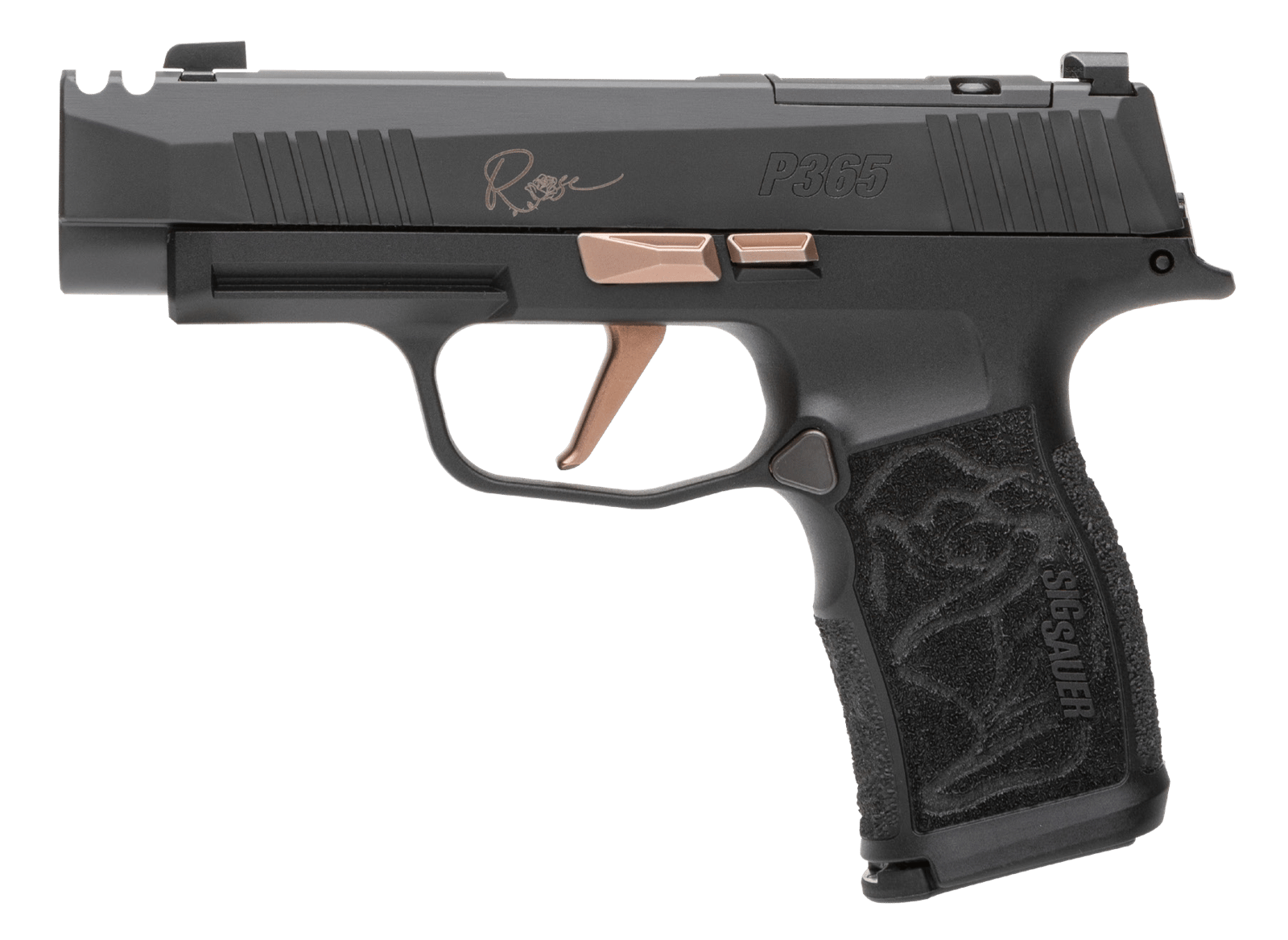 Sig Sauer 365XL9ROSE P365XL Rose Kit Micro-Compact 9mm Luger 12+1 3.10" Black Nitron Stainless Steel Integrated Compensator/Optic Ready/Serrated Slide, Black w/Rose Gold Accents Frame w/Accessory Rail
