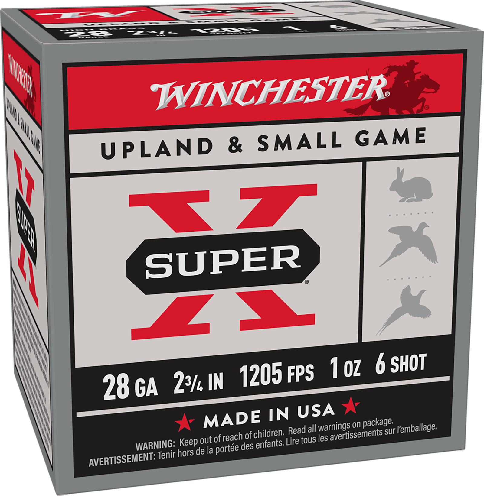 Winchester Ammo X28H6 Super X Heavy Game Load High Brass 28Gauge 2.75" 1oz 6Shot 25 Per Box/10 Case