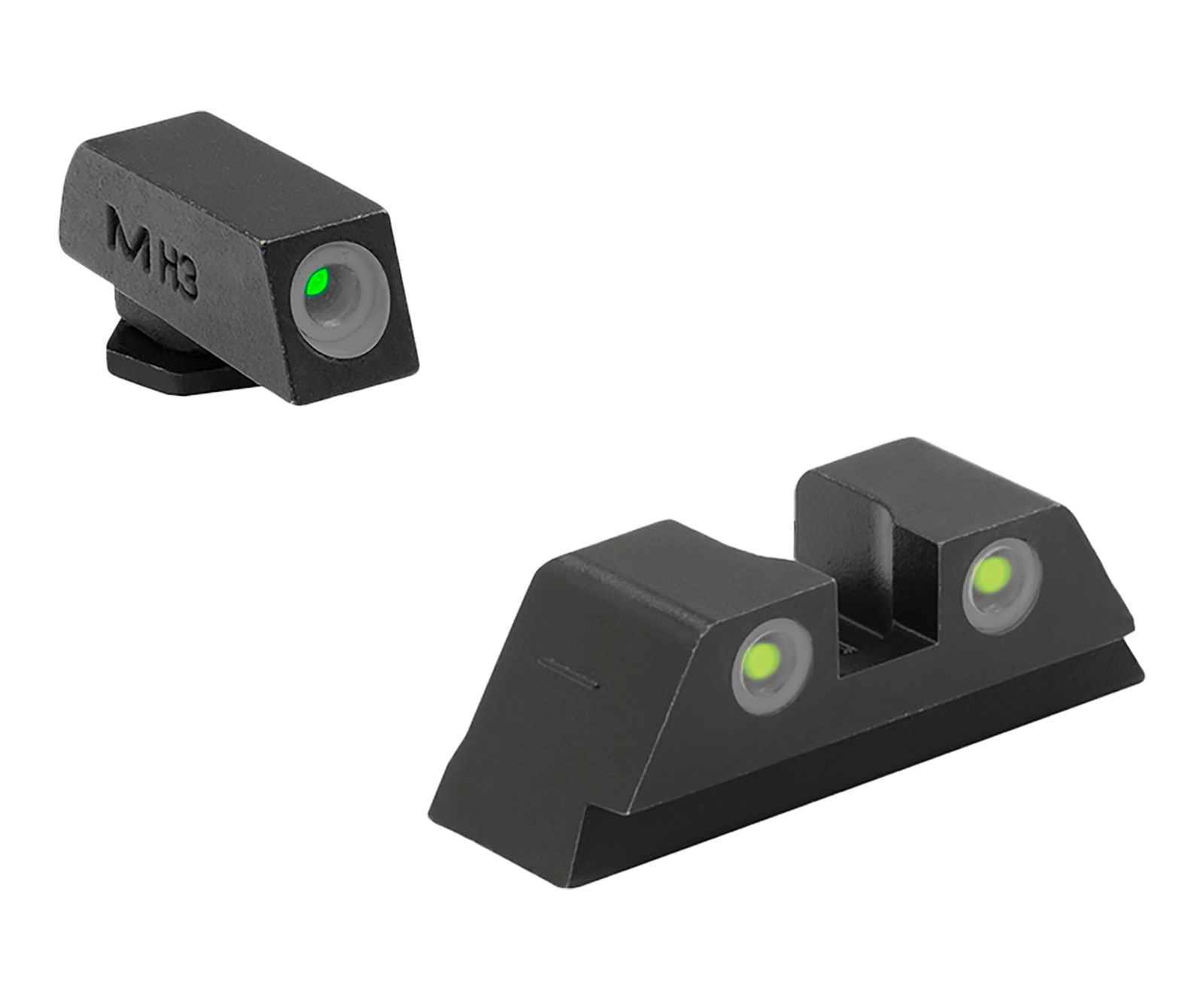 Meprolight USA 102223201 Tru-Dot  Green Tritium White Outline Front Sight-Yellow Tritium White Outline Rear Sight Glock 10 MM/.45ACP