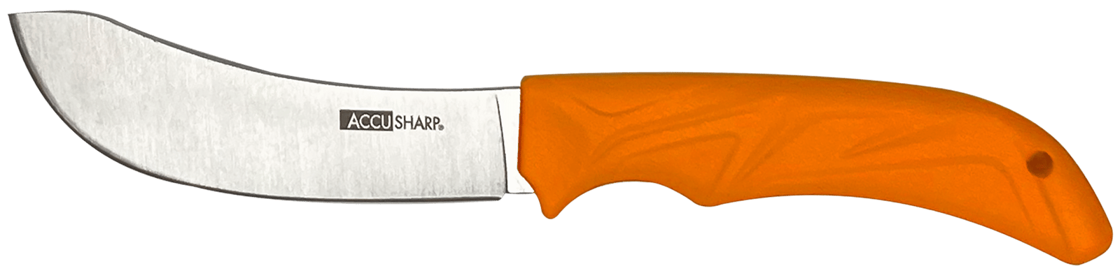 AccuSharp 732C Butcher  4" Fixed Butcher Plain Stainless Steel Blade/Blaze Orange Ergonomic Anti-Slip Rubber Handle