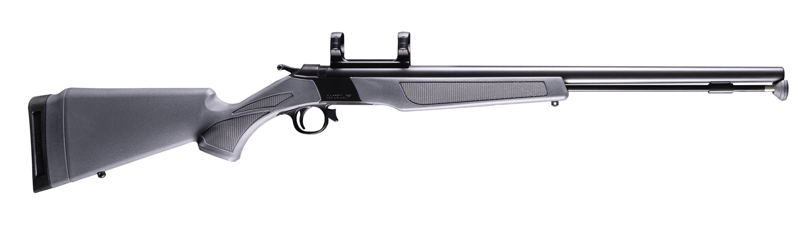 CVA PR2119M Wolf  50 Cal 24" Blued Steel Barrel &  Steel Receiver w/Picatinny Rail, Fixed Stealth Gray Synthetic Stock
