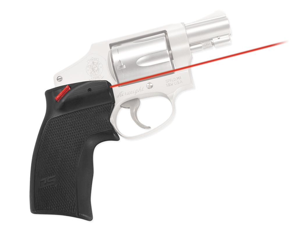 Crimson Trace 0151301 Accu-Grips Laser Sight Defender Series Black Polymer, Red Laser 5mW Output, 633nM Wavelength, Fits S&W J Frame Round Butt/Taurus Small Frame (Except 85 Models) Revolver