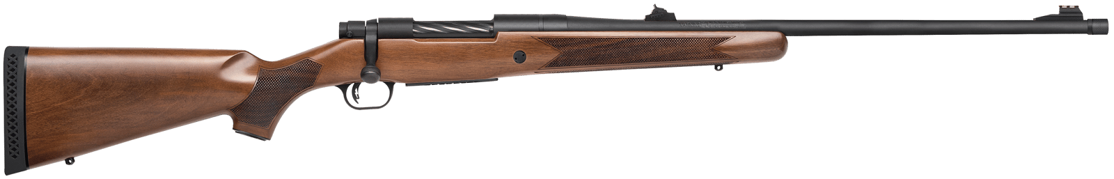 Mossberg 28121 Patriot  Full Size 300 Win Mag 3+1 24" Matte Blued Fluted Threaded Barrel, Drilled & Tapped Matte Blued Stainless Steel Receiver, Walnut Fixed Stock, Right Hand