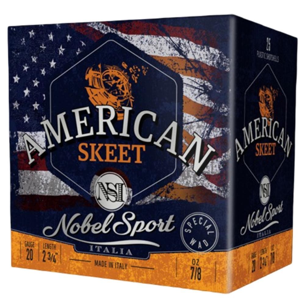 Nobel Sport Target American Trap Shotshells 20ga 2-3/4" 7/8oz 1200fps #9 25/ct