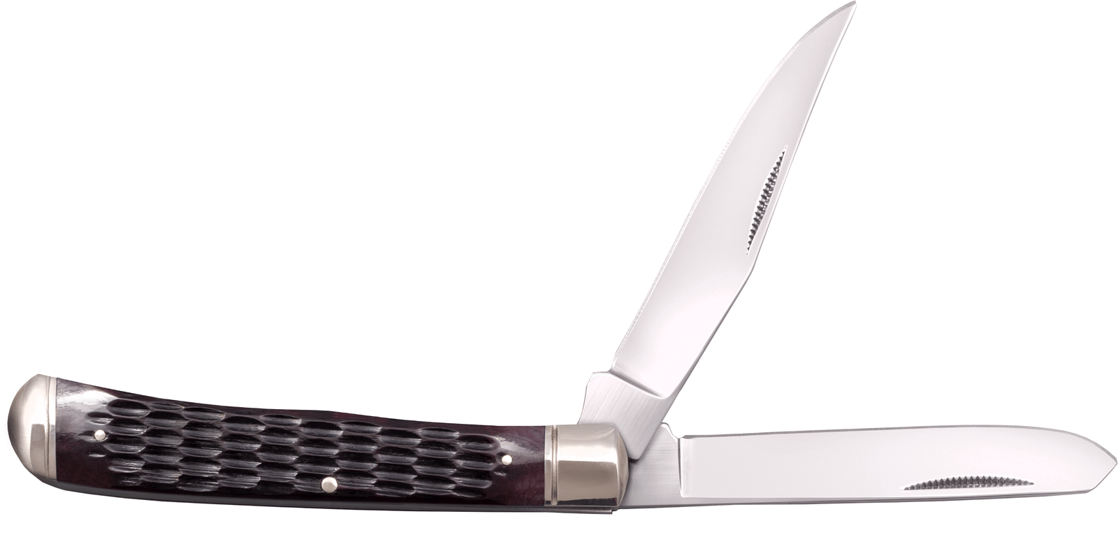 Cold Steel CSFLTRPRJ Trapper  3" Folding Clip/Spey Plain 8Cr13MoV SS Blade/Brown Jigged w/Polished Bolsters Bone Handle