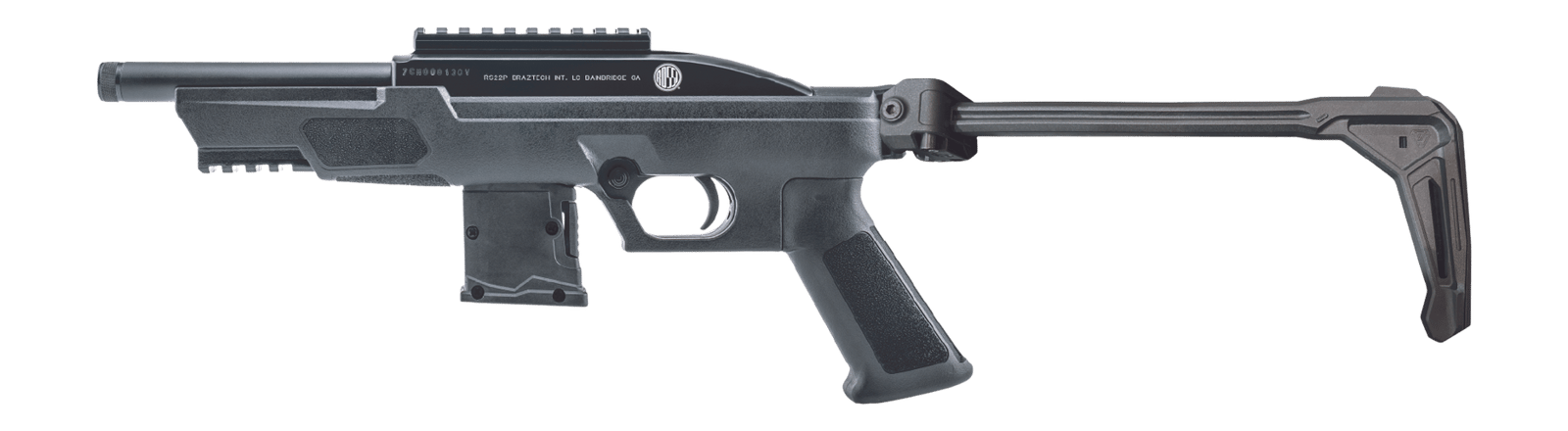 Rossi RS22P6BK-SMPB RS22  22 LR 10+1 6" Black Barrel, Matte Black Polymer Receiver w/Picatinny Rail, Accessory Rail Forend, Black Polymer Pistol Brace, AR Style Grip