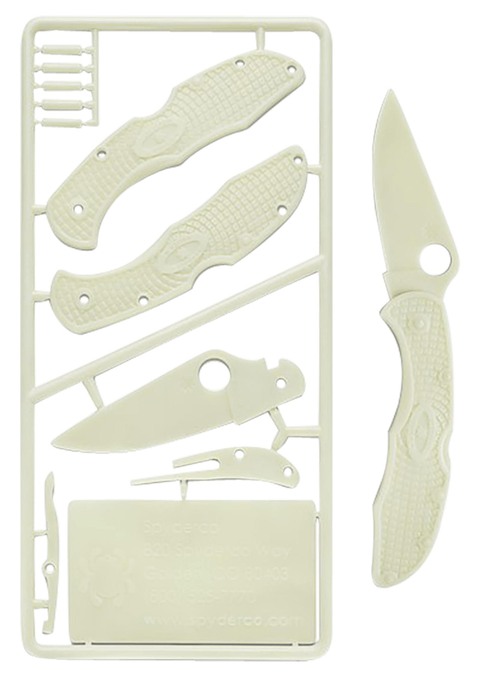 Spyderco PLKIT1 Delica 4 Plastic Kit For Children Ages 7+ Glow-In-The-Dark Plastic