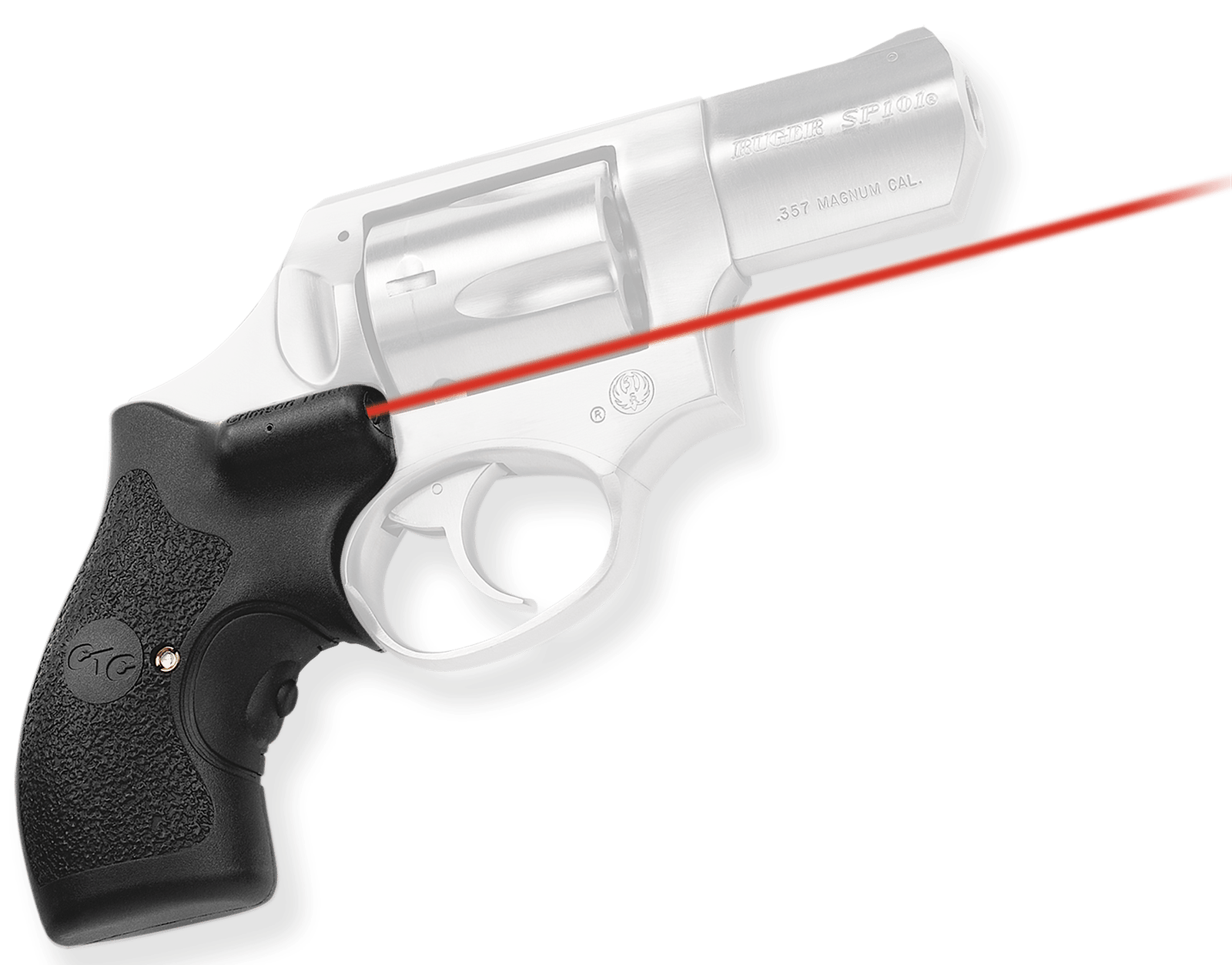 Crimson Trace 011880 Lasergrips  Fits Ruger SP101, Red Laser 633nM Wavelength 5mW Output, Black Polymer