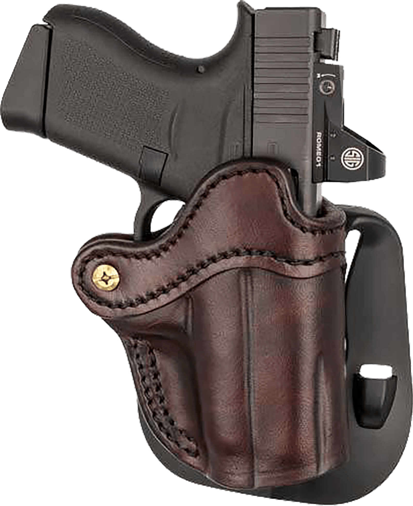 1791 Gunleather ORPDHCSBRR Optics Ready Paddle Holster C OWB Signature Brown Leather Fits 2.50-3" Barrel Right Hand
