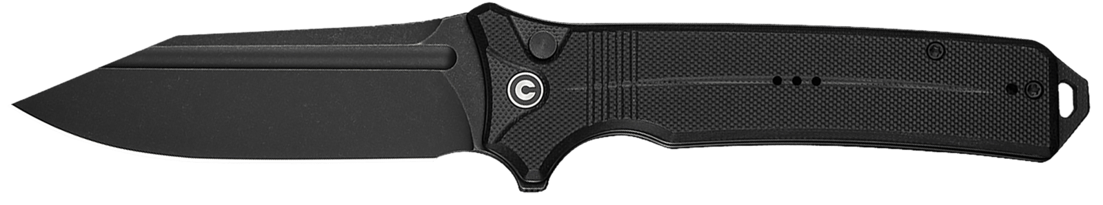 Civivi Knives C23080-1 Neurohaptic  EDC 3.74" Folding Clip Point Plain Black Stonewashed Nitro-V Steel Blade, Black Textured G10 Handle